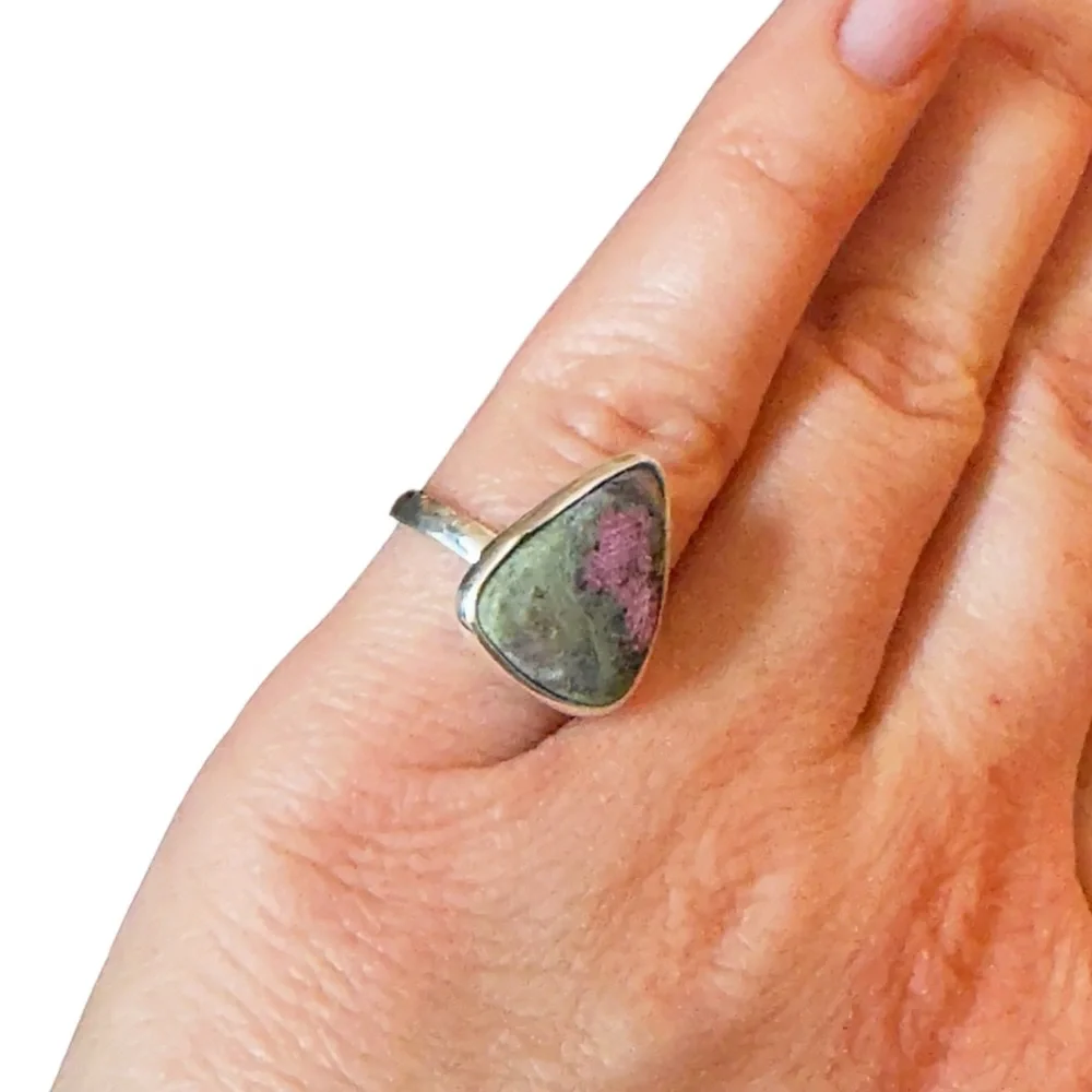 Ruby Zoisite ring in sterling silver 925 size 6 - Picture 4 of 4